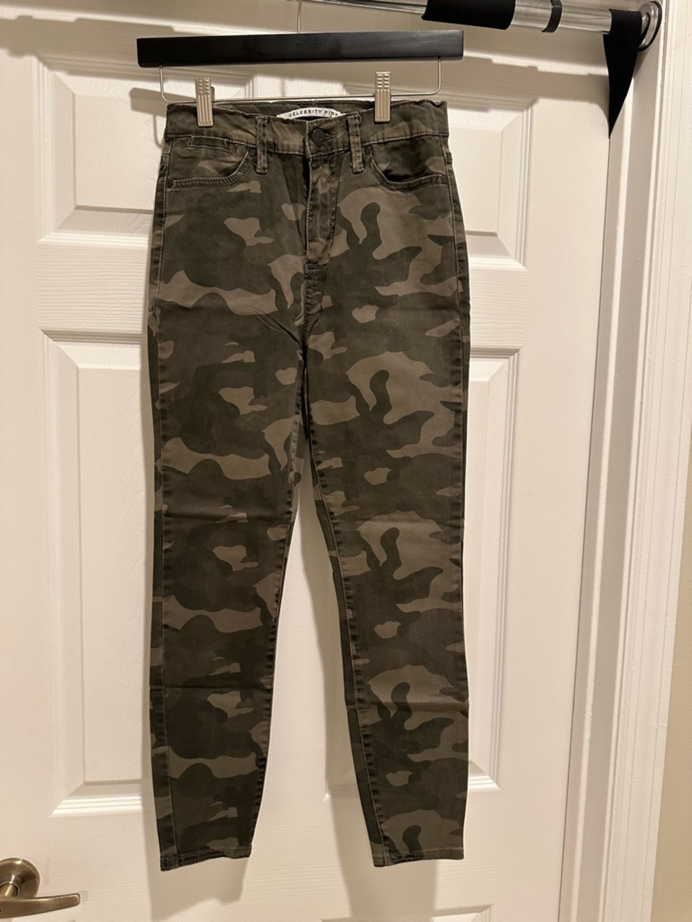 Celebrity Pink Camo High-Rise Ankle Skinny Jeans - Green/Brown